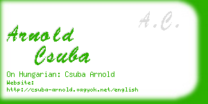 arnold csuba business card